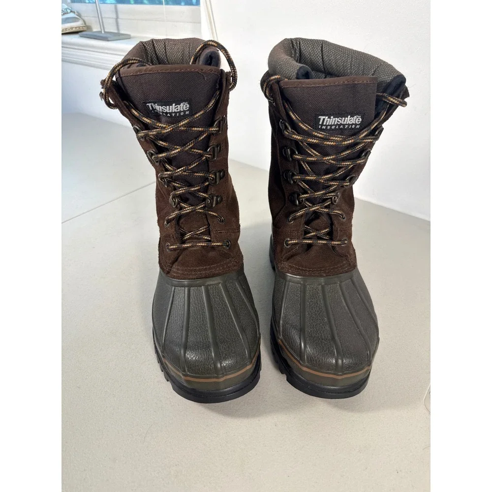 Rocky Mens Thinsulate Insulation Winter Duck Boots Brown Suede Waterproof Sz 6